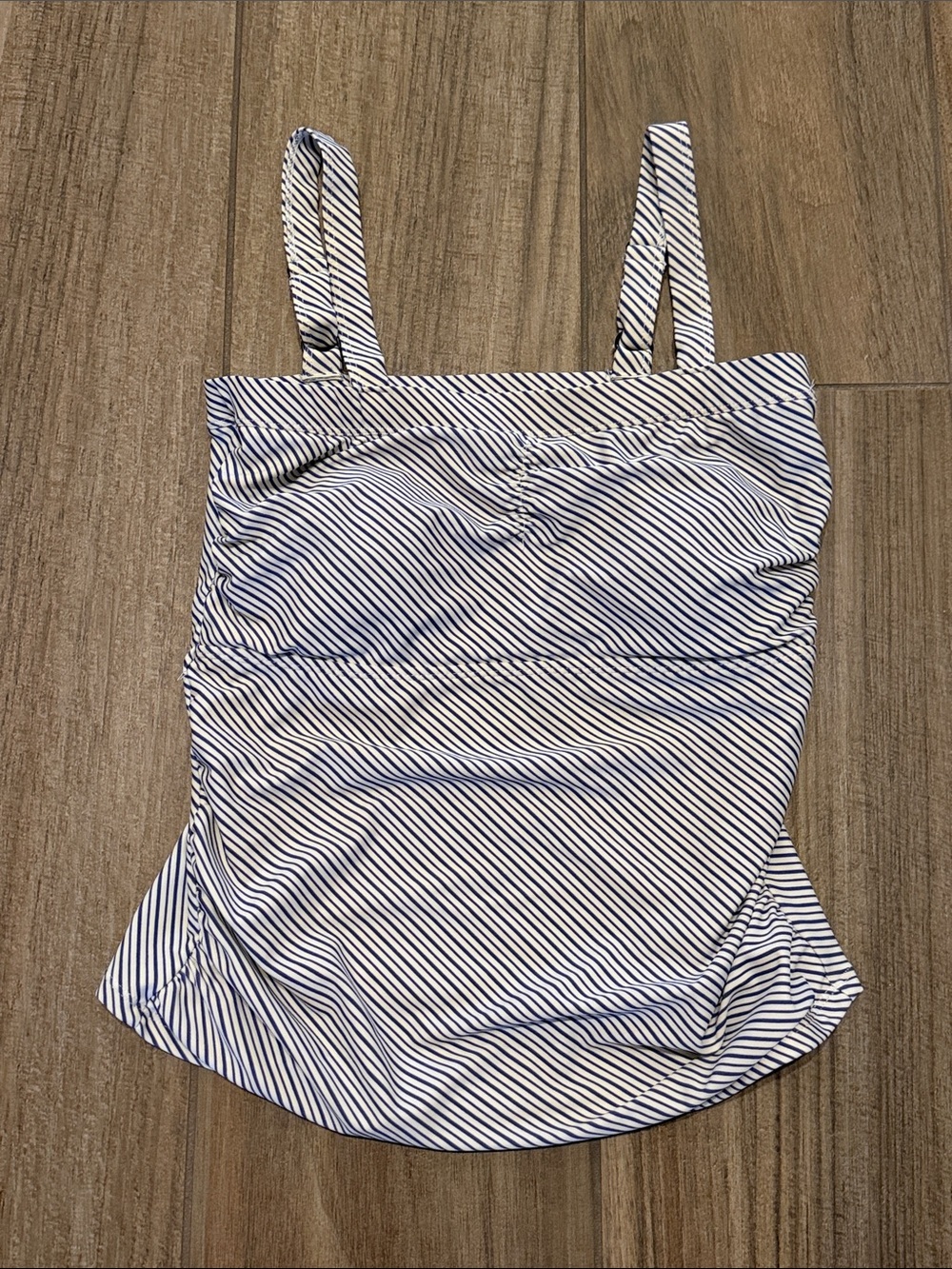 Mikarose Modest Striped Navy and White Tankini Top. Women’s Medium. Lined.